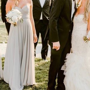 Jenny Yoo Grey strapless dress